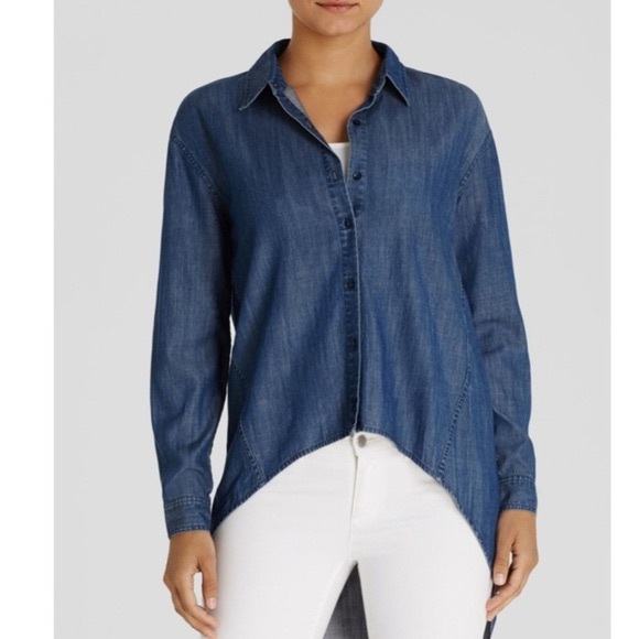 Eileen Fisher Tops - NWT The Fisher Project EILEEN FISHER Chambray Hi/Low Hem Denim Shirt Large $208